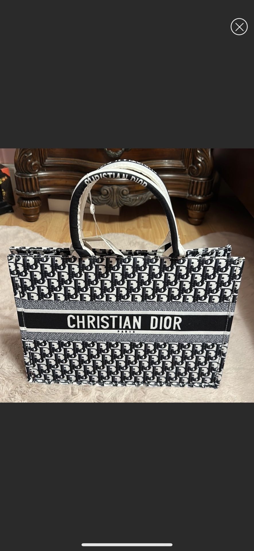 Black Dior Tote Bag