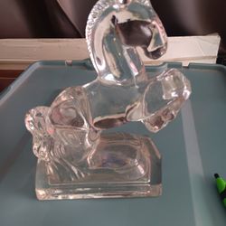 Vintage Glass Horse Statue Figurine
