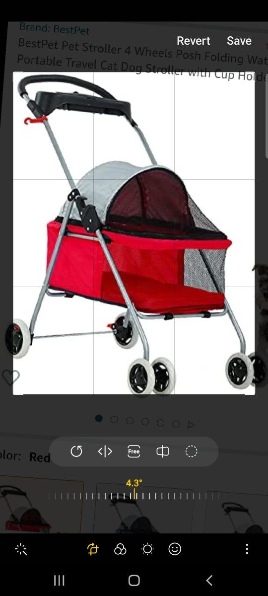 Folding Waterproof Portable Dog/Cat Stroller With Cup Holder-Red