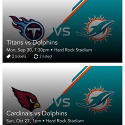 Miami Dolphins Game 9/30,10/27,11/17