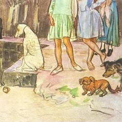 DOGS AND CHILDREN Dame Laura Knight Fine Art 1923 Print Original Vintage Antique COA Certificate of Authenticity London England Printed Collectible
