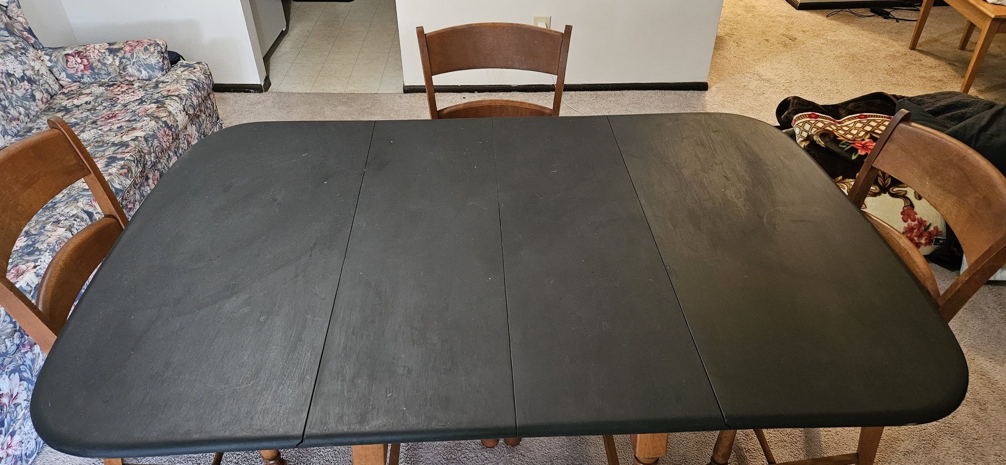 Dining Table With Extended Leaf And 3 Chairs