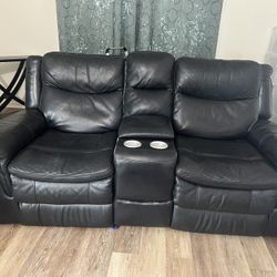 Leather Reclining Love Seat