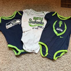 3-6 month Seahawks onesies