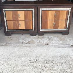 Wooden Bedroom Little Dressers Set Of 2 multicolored brown very nice