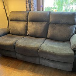 Grey Modern Recliner Couch