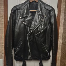 Vintage Black Leather Riding Jacket