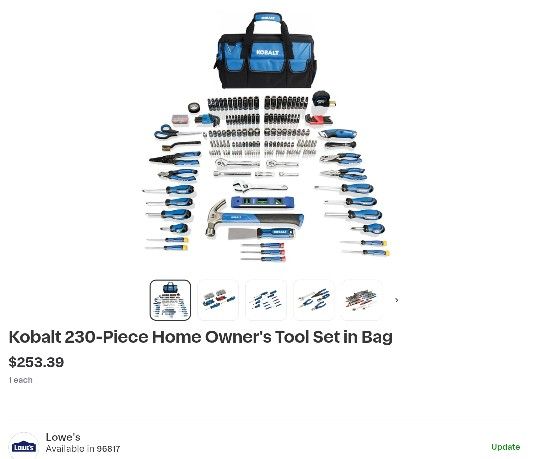Kobalt 230pc Tool Set With Bag