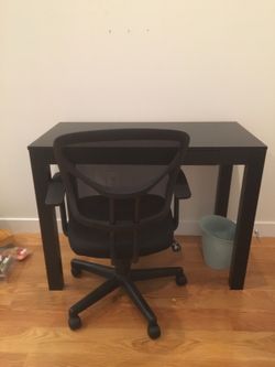 Desk chair and bin