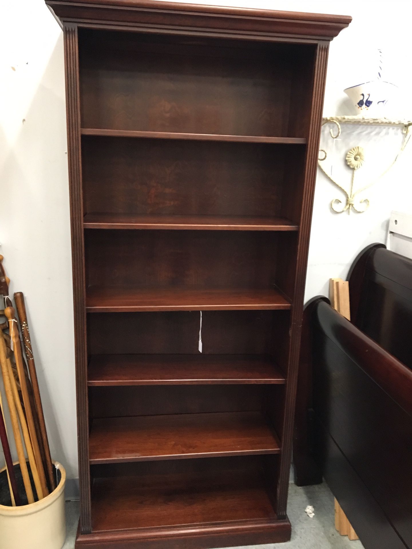 Bookcase solid wood adjustable shelves