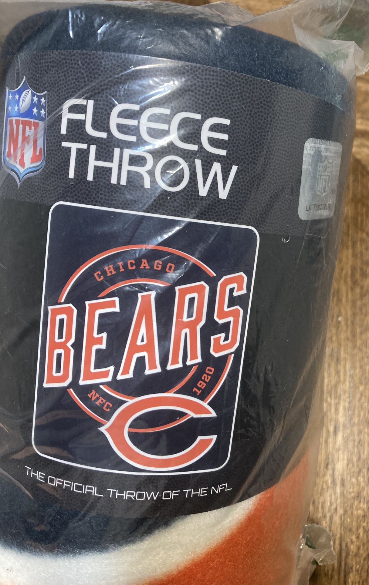 New Lt Wt Soft Fleece Throw Blanket 50" X 60"  Campaign NFL Chicago Bears New in package . Still in original plastic wrap . Perfect Christmas present 