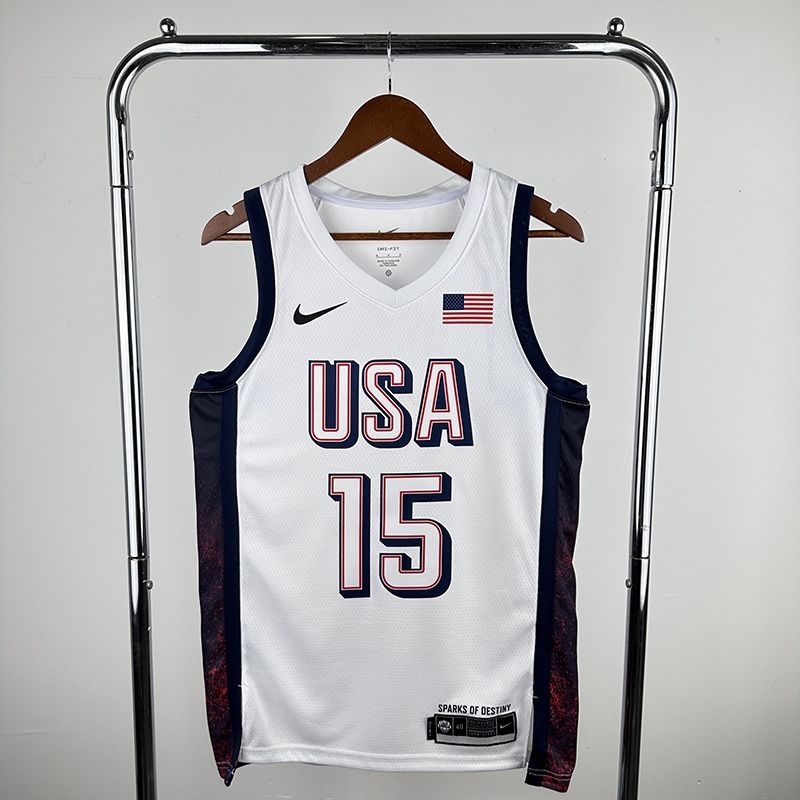 NBA Team USA White #15 Booker Jersey