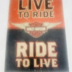 Harley-Davidson  Motor Cycles “ LIVE TO RIDE” metal Sign 7X10 inch