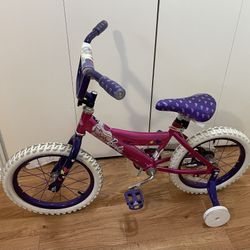 Bike, 16” Pink & Purple, Barbie, With Training Wheels