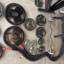 Dumbbells, plates, and more