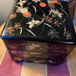 Vintage Japanese Lacquered Stackable Boxes