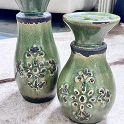 Set Of Ceramic Pillar Candle Holders