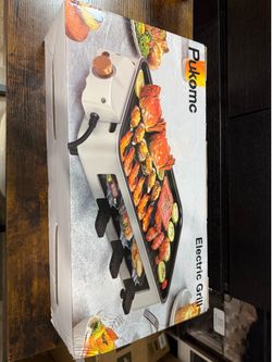 Pukomc 1500W Electric Grill Nonstick Removable Plate Indoor Tabletop Griddle