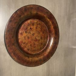 Decorative Charger Plate – Rustic Red & Bronze Finish