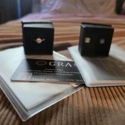 Moissanite Certified Ring And Earrings  GREAT LAST MIN GIFT