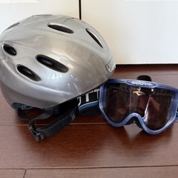 Giro ski helmet and Scott ski goggles