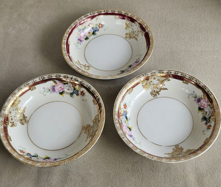 Northtake China Set Of 3 Floragold Dessert Plates