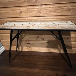 Wooden Table with Metal Legs