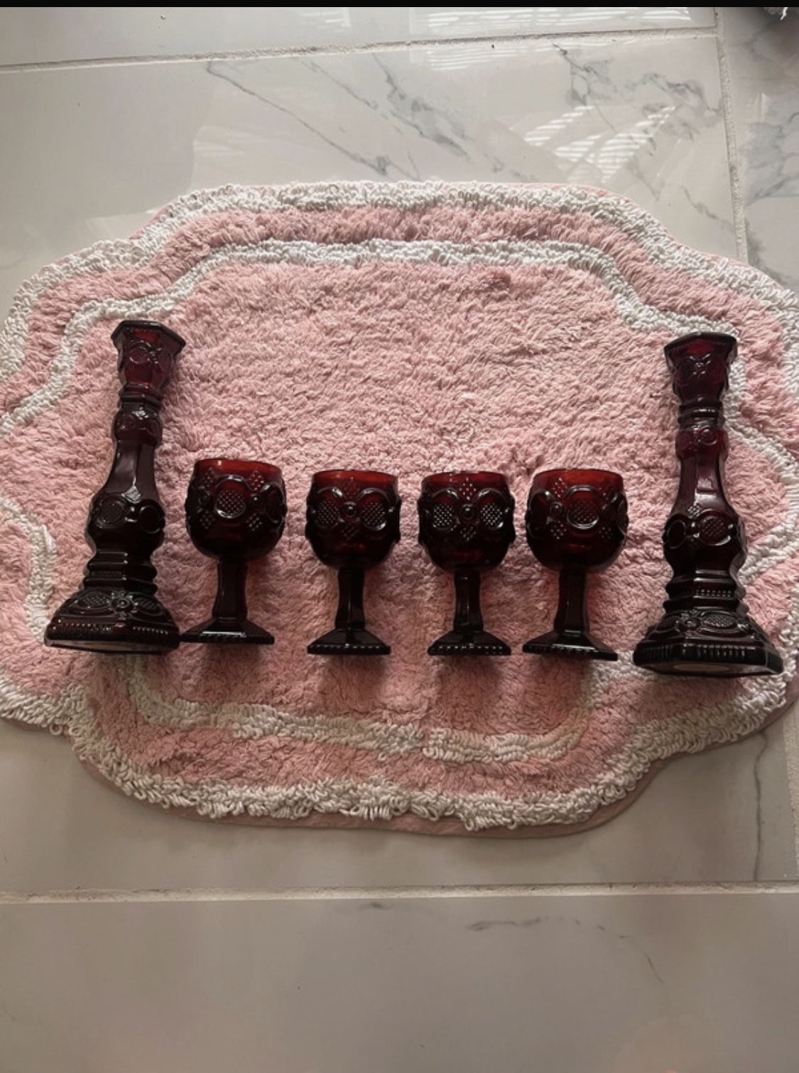 Avon 1876 Ruby Red Candles And Perfume Gobblers