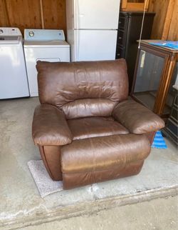 Brown leather recliner