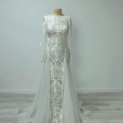 Custom Designer Sheath Wedding Gown - Never Worn