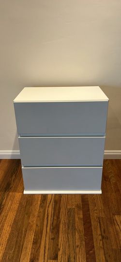 3-Drawer White Dresser Chest
