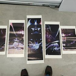 3 five piece STAR WARS canvas art