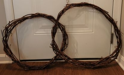 Two Grapevine Oval Wreaths