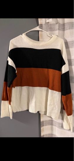 Color Block Knit Crewneck Sweater