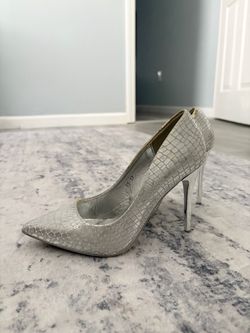 FREE Silver Croc Embossed Stiletto Heels
