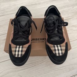 Burberry Vintage Check Cotton and Suede Sneakers 42