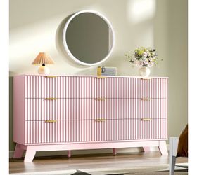 Pink 9 drawers dresser