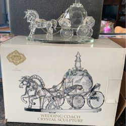 Wedding  Coach Crystal Sculpture 