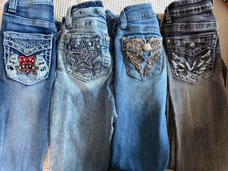 Lot of 4 Embellished Denim Jeans