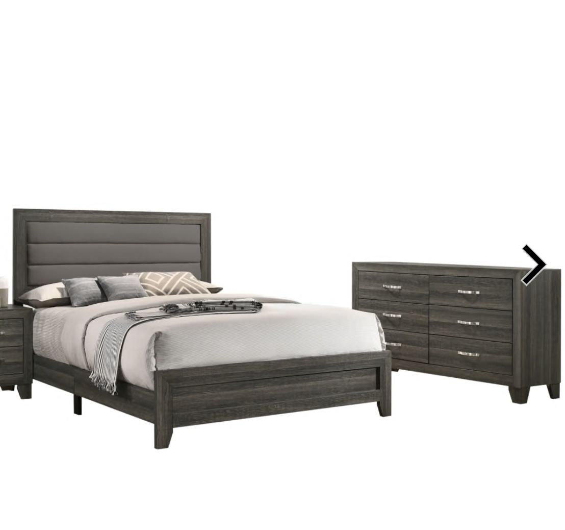 Queen Bed Frame And Dresser Set With Mirror