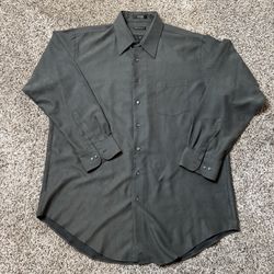 Van Heusen Men’s Dress Shirt 17.5 35/36 Tall Long Sleeve Microfiber Button Front