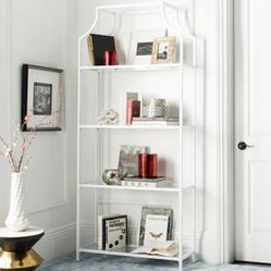 Timblin Etagere Bookcase in white. 80” x 36” x 12”. MSRP $419. Our price $225 + sales tax  