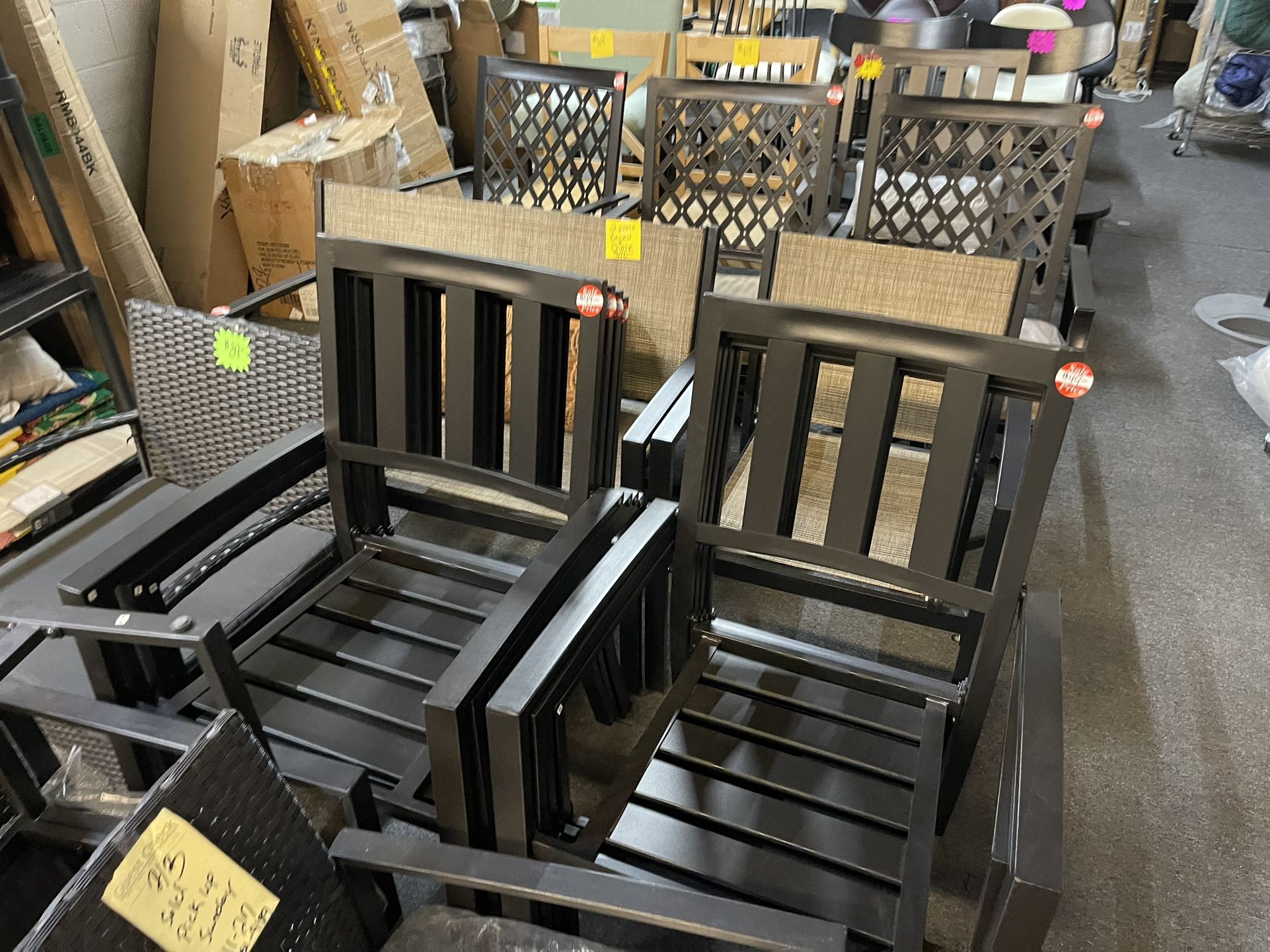 Black Outdoor Meta Chairs $49 Each First Row In Picture