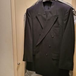 Stafford Black Double Breasted Suit