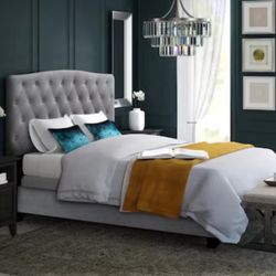 Belle Isle Furniture Cape Coral Upholstered Bed Grey/Velvet Twin Upholstered Upholstered Bed