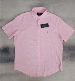 Polo Ralph Lauren Pink Short Sleeve Linen Button-Down Shirt Size 3XB