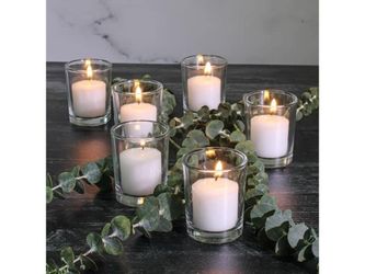 Premium Clear Glass Votive Candle Holders 12 piece set - New