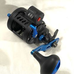 Brand New Never Used Eagle Claw (FLP-15) medium, heavy action, deep-sea fishing reel with depth gauge