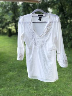 Express Sheer White Shirt