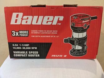 Bauer 19121E-B Variable Speed Compact Router